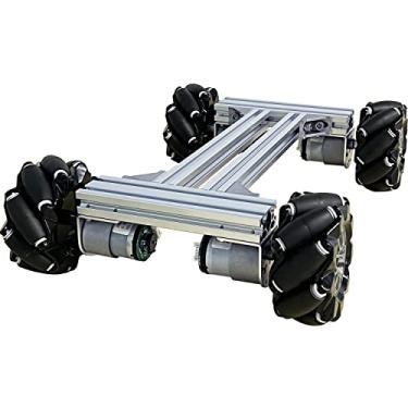 Imagem de Mecanum Wheel 4wd Metal Robot Car Chassis Remote Control Learning Kit for Arduino Raspberry Pie Microbit with DC Encoder Motor, DIY Steam AGV ROS AI Move Education Platform Robotic Functional Model