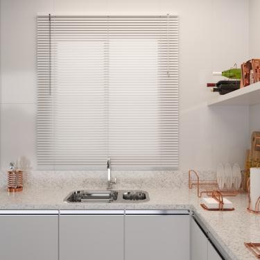 Imagem de Persiana Horizontal Off PVC Branca 1,20x1,30m