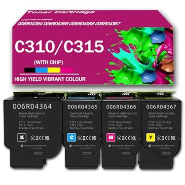 Imagem de Cartucho de toner remanufaturado de alto rendimento C310/C315 com 006R04364 006R04365 006R04366 006R04367 para Xerox C310 C310DNI C310DNIM C315 C315DNI Impressoras a laser, 4 Cores - Pacote com 1