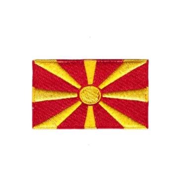 Imagem de Ruoming 1 PÇ Patch de bandeira da Macedônia bordado a ferro ou costurado tático militar nacional macedônia (Macedônia)