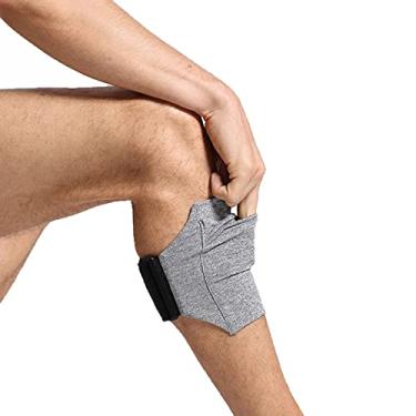 Imagem de Suporte de celular para panturrilha Ailzos Equestrian Riders na perna, braçadeira de corrida para iPhone 12, 11,6S 7 8 X Plus, Samsung Galaxy S10/9/8, bolsa de alça de braço para exercícios de corrida, caminhada, cinza, P