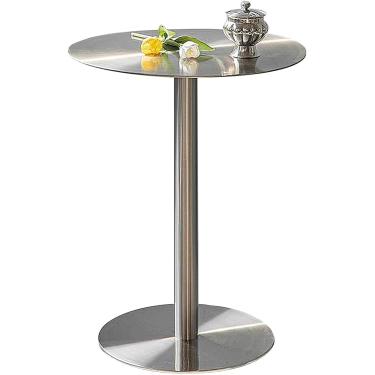 Imagem de Mesa de jantar redonda para café da manhã, mesa lateral de café de aço inoxidável, mesa final de sofá de lazer, mesa de coquetel para mesas de café bistrô, uma cor, 40x40x105cm