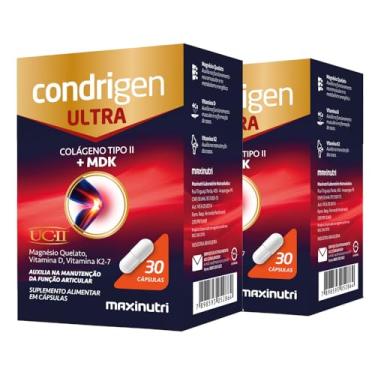 Imagem de Kit 2 Condrigen Ultra Colágeno Tipo 2 com MDK UC-II Magnésio Quelato Vitaminas D e K2-7 30 Cápsulas Chikweb