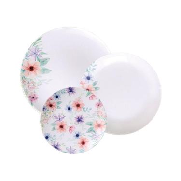 Imagem de Jogo De Pratos Tramontina Floratta Em Porcelana Decorada 12 Peças Tramontina