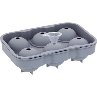 Imagem de Forma De Gelo Bola Com Funil Silicone 5x13x18cm Cinza