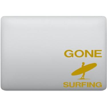 Imagem de Adesivo de Notebook Gone Surfing Surfista - Melhor Adesivo, Dourado