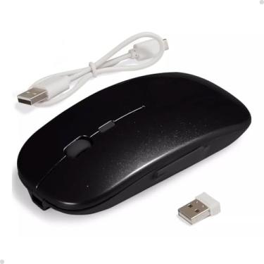 Imagem de Mouse Bluetooth Recarregável Rgb Reforçado Design Estiloso (Preto)