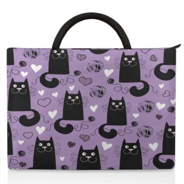 Imagem de Capa para laptop Lively Cat Paint 13 13,3 14 polegadas bolsa para laptop com alça e bolsos estojo de transporte durável para notebook para homens mulheres várias opções de cores e tamanhos