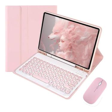 Imagem de Capa Para Tab S7 Plus/s7fe/s8 Plus Com Redondo Teclado+mouse (Rosa)