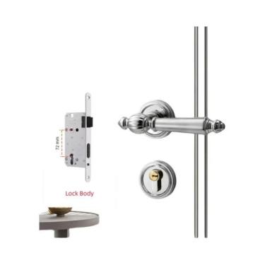 Imagem de Conjunto de Alavanca e Maçaneta para Porta Interna de Banheiro e Quart