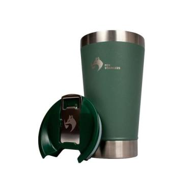 Imagem de Copo Térmico Fox Stainless Quente e Frio com Tampa 473ml Verde