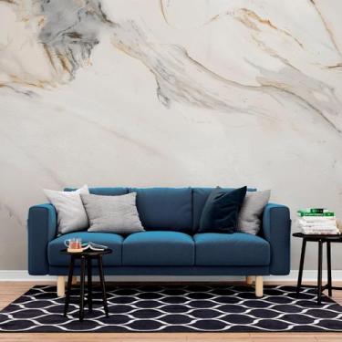 Imagem de Papel de Parede Painel 3D Mármore Calacata Bege 2,5M Revestimento Auto