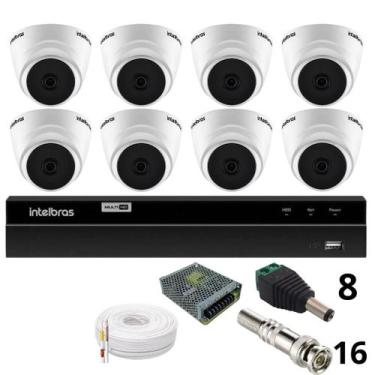 Imagem de Kit 8 Câmeras 1220 D Mic 1080p Com Microfone Dvr Intelbras 1216-c Mhdx