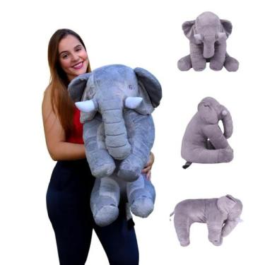 Imagem de Elefante Pelucia 80 cm Grande Antialergico Apoio do Bebe - RG Shops