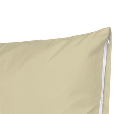 Imagem de 1 Fronha Avulsa C/ Zíper 70X50 Aveludada Simples 400 Fios Percal Flex 
