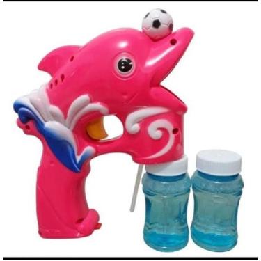 Imagem de Arma Pistola  Lança Bolhas Bolinha Sabão Golfinho Envio 24h cor rosa -