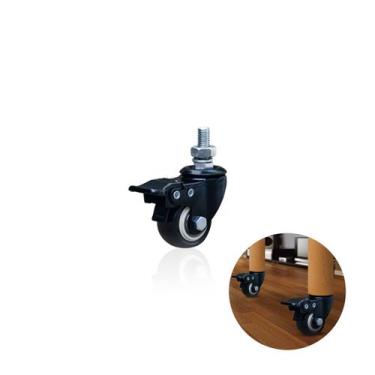 Imagem de Rodizio Giratório Roda 40mm Com Rolamento E Freio Duplo Preto - Colson