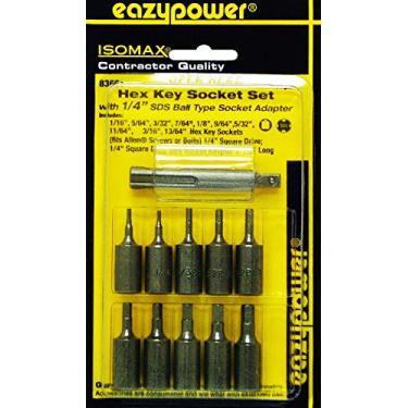 Imagem de Eazypower 83661 Chave sextavada 1/16-13/64 Conjunto adaptador SDS de 1/4" (11 peças)
