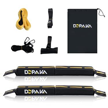 Imagem de Suportes de teto para caiaque, almofadas macias, rack de teto universal para prancha de surfe, esqui, caiaque, sistema de transporte de bagagem, inclui 2 tiras de amarrar, 2 cordas de amarrar, 2 tiras