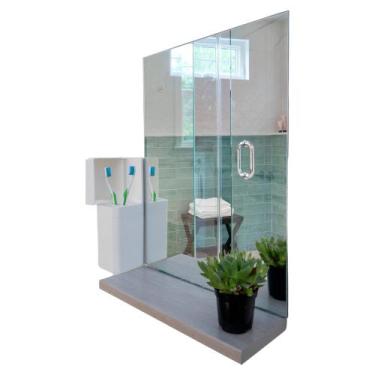 Imagem de Espelheira Retangular 30x40 Com Prateleira MDF - AMORECANELA DECORAÇÃO