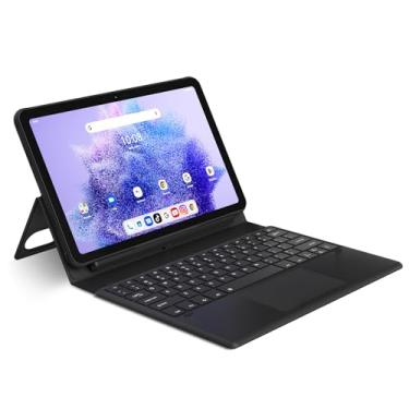 Imagem de UMIDIGI Capa de teclado para tablet ativo T1, capa de teclado para tablet ativo T1 com suporte magnético de fácil configuração, trackpad grande de precisão, capa removível - preta