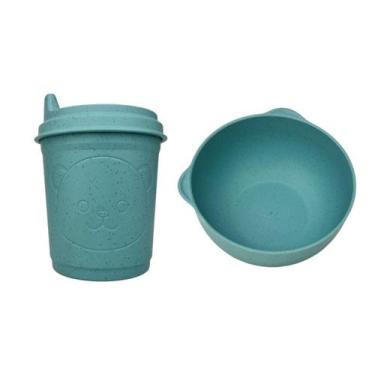 Imagem de Kit Copo Transição Bowl Bebê Urso Azul Introdução Alimentar - LYOR