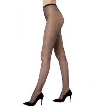 Imagem de Meia Calça Arrastão Loba Lupo Adulto Trend, Preto, M