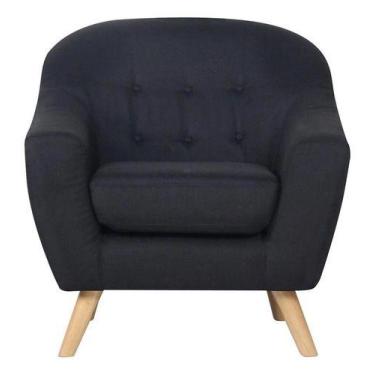 Imagem de Poltrona Preta Clássica Wald 86x83x85 Cm 136 Kg - Just Home Collection