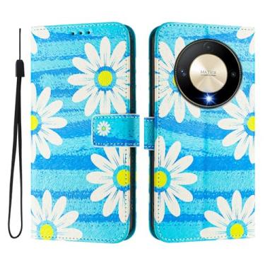 Imagem de Capa carteira para Honor Magic6 Lite, 3 compartimentos para cartão, 1 compartimento para dinheiro, capa flip de couro PU com padrão fofo, capa com fivela magnética à prova de choque, compatível com