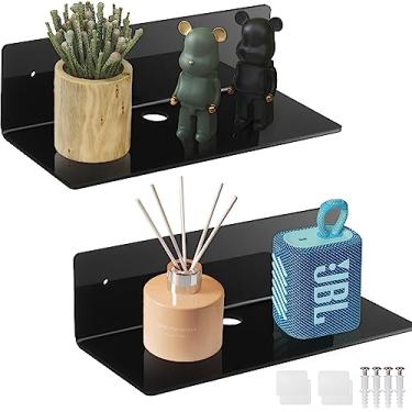 Imagem de Prateleiras de parede de acrílico para armazenamento, prateleira flutuante, prateleiras de exibição de acrílico, bordas para figuras pop, plantas, fotos para decoração de quarto, sala de estar