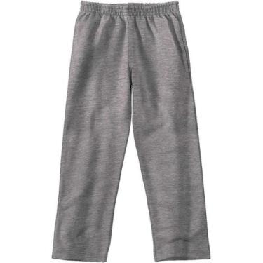 Imagem de Calça De Moletom Infantil Flanelada Quentinha Inverno Básica Cinza Mes