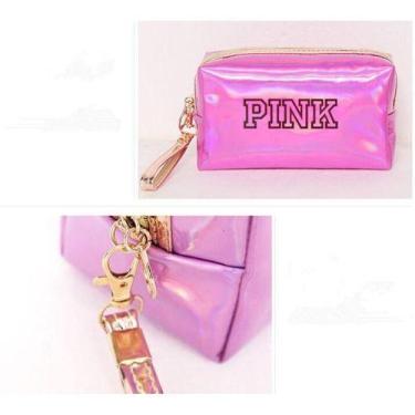 Imagem de Kit De 6 Bolsa Necessaire Pink Holográfica Maker - Não Informada, Pret