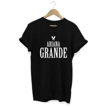Imagem de Camiseta Unissex Estampa Ariana Grande Cantora - SEMPRENALUTA, Preto, 