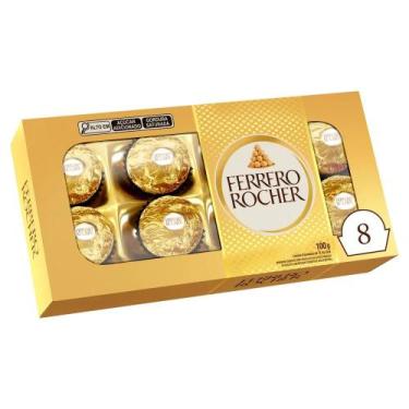 Imagem de Bombom Ferrero Rocher caixa com 8 Unidades 100g