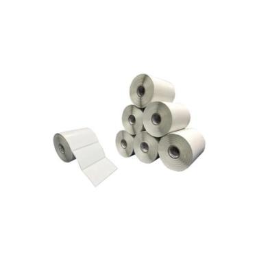 Imagem de 10 Rolos Etiqueta Couche 100x60 (mm) 10x6 Cm Cor Branco - RPrint
