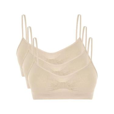 Imagem de Kit com 3 Tops sem Aro e sem Bojo Loba 41100-001 - LUPO, Bege, P