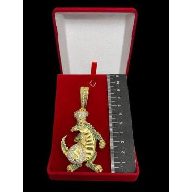 Imagem de Pingente jacaré milionario - banhado a ouro 18k - ToJoia18k