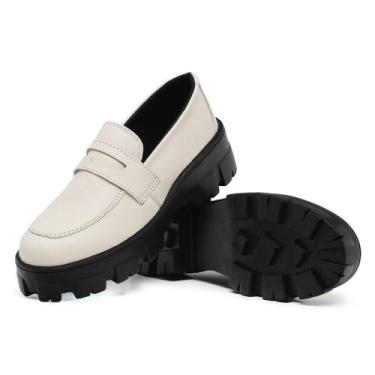 Imagem de Sapato Mocassim Feminino Confortável e Estilosa - Dallu Calçados , Off