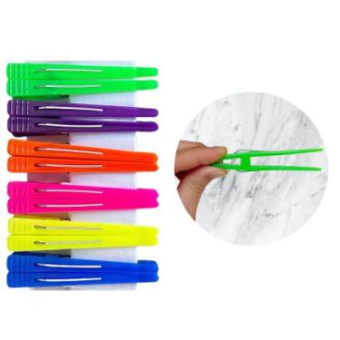 Imagem de Kit Bico De Pato Plástico/Salão Para Cabelo COLORIDO - Poderosa Sempre