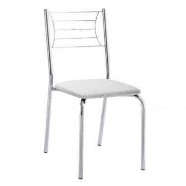 Imagem de Cadeira Nanda cromada para cozinha ou espaço gourmet-Assento branco - 