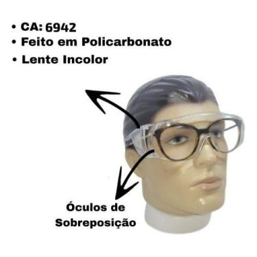 Imagem de Óculos De Proteção Antiembaçante Segurança Com Sobreposição - Loja Sec