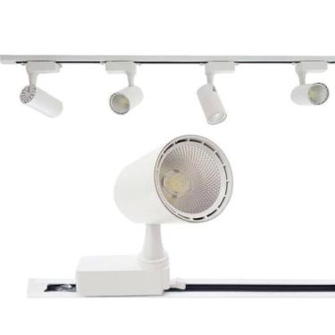 Imagem de Kit Trilho Eletrificado 1m + 4 Spot Led 15w Branco Quente 3500k Branco