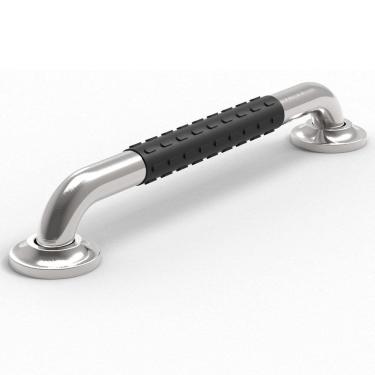 Imagem de Barra de Apoio 30cm Inox Suporte Antiderrapante Criança Idoso Cadeirante Gestante Acessibilidade Corrimao Escada Proteçao Segurança Resistente