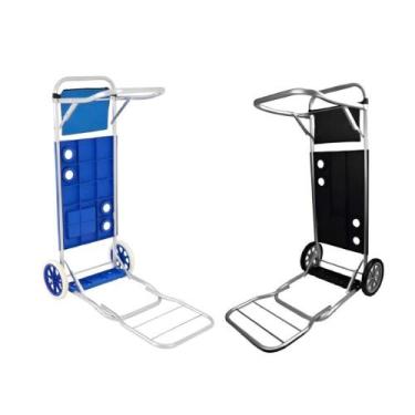 Imagem de Carrinho para Praia Mesa Alumínio com Avanço e Bolsa Várias Cores BEL 