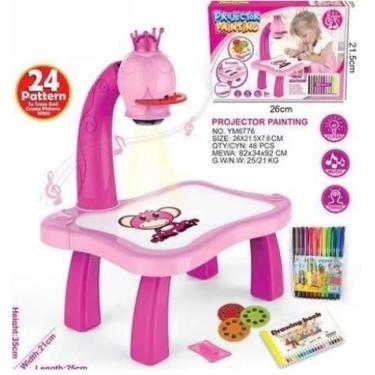 Imagem de Mesa de Pintura de Desenho de Projetor de Led Infantil (Rosa) - toy ki