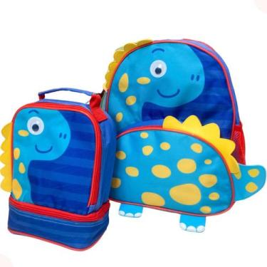 Imagem de Mochila de Costas Passeio c/ Lancheira Térmica Dinossauro - Clio