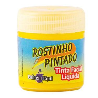 Imagem de Tinta Liquida Maquiagem Artística Rostinho Pintado 15ml, Amarela