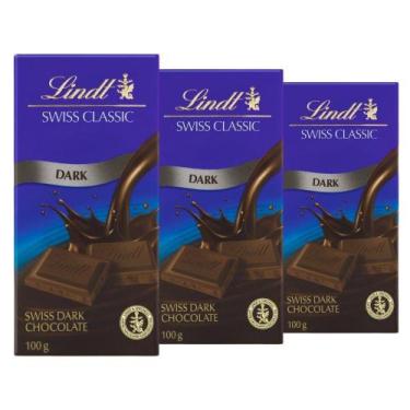 Imagem de Chocolate Amargo, Lindt Classic, 3 Barras De 100G