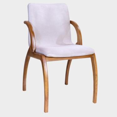 Imagem de Cadeira Elvas Estrutura Nozes Vários Tecidos em Linho e Veludo - Datel