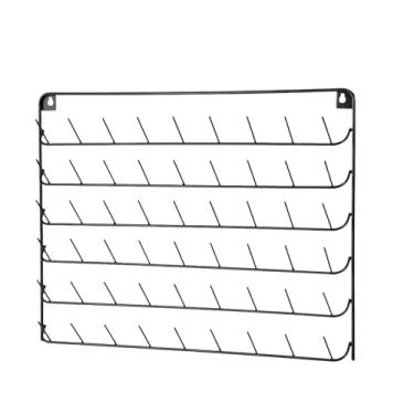 Imagem de Vaveren Suporte de linha montado na parede, armazenamento de metal portátil, rack de linha de bordado, prateleira para alfaiates, trança, tricô, Preto